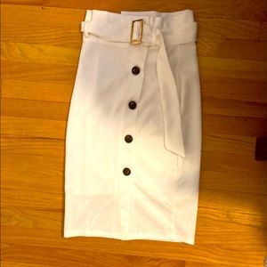 White button up skirt with belt